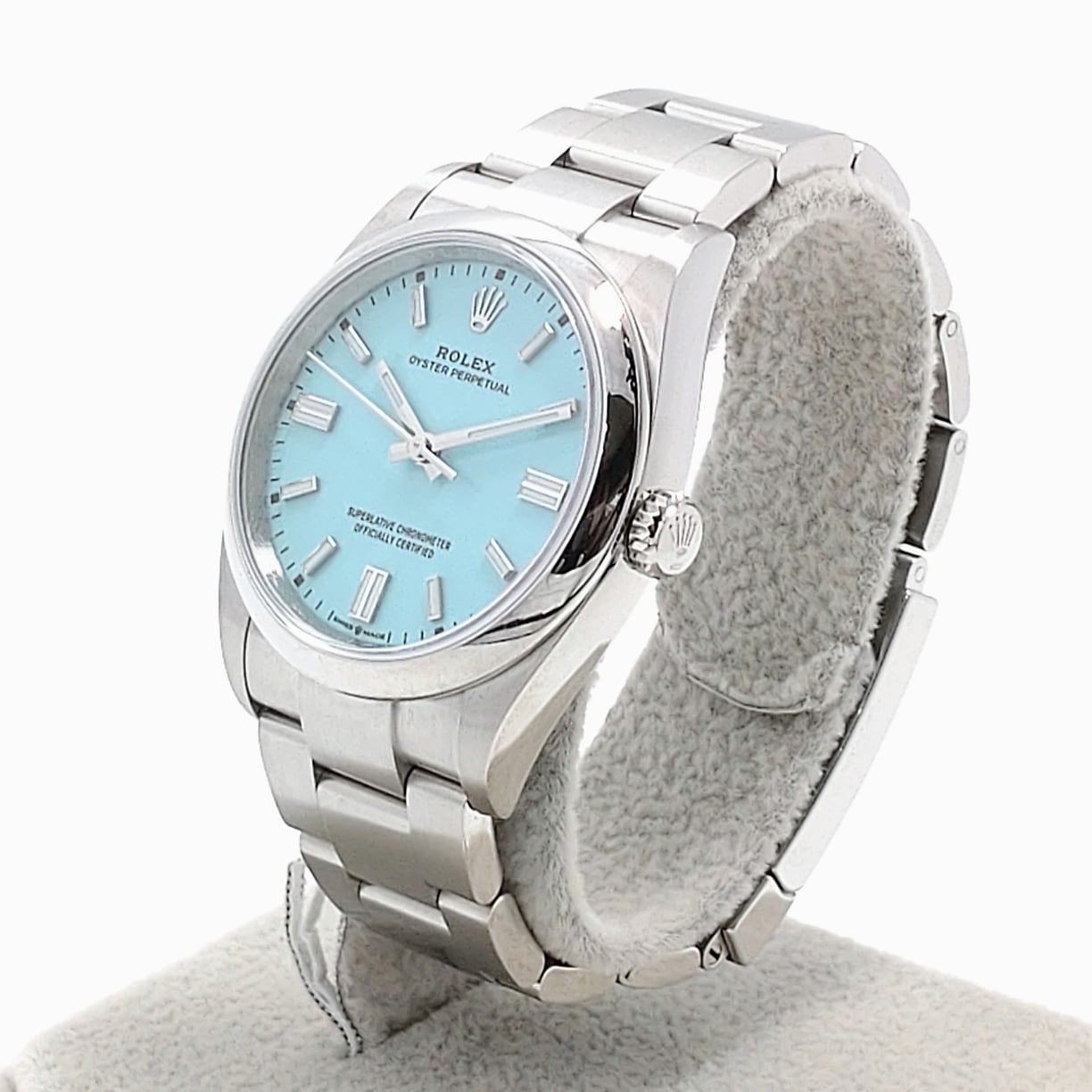 Pre-Owned Rolex Oyster Perpetual 126000 Oyster Bracelet Turquoise Blue