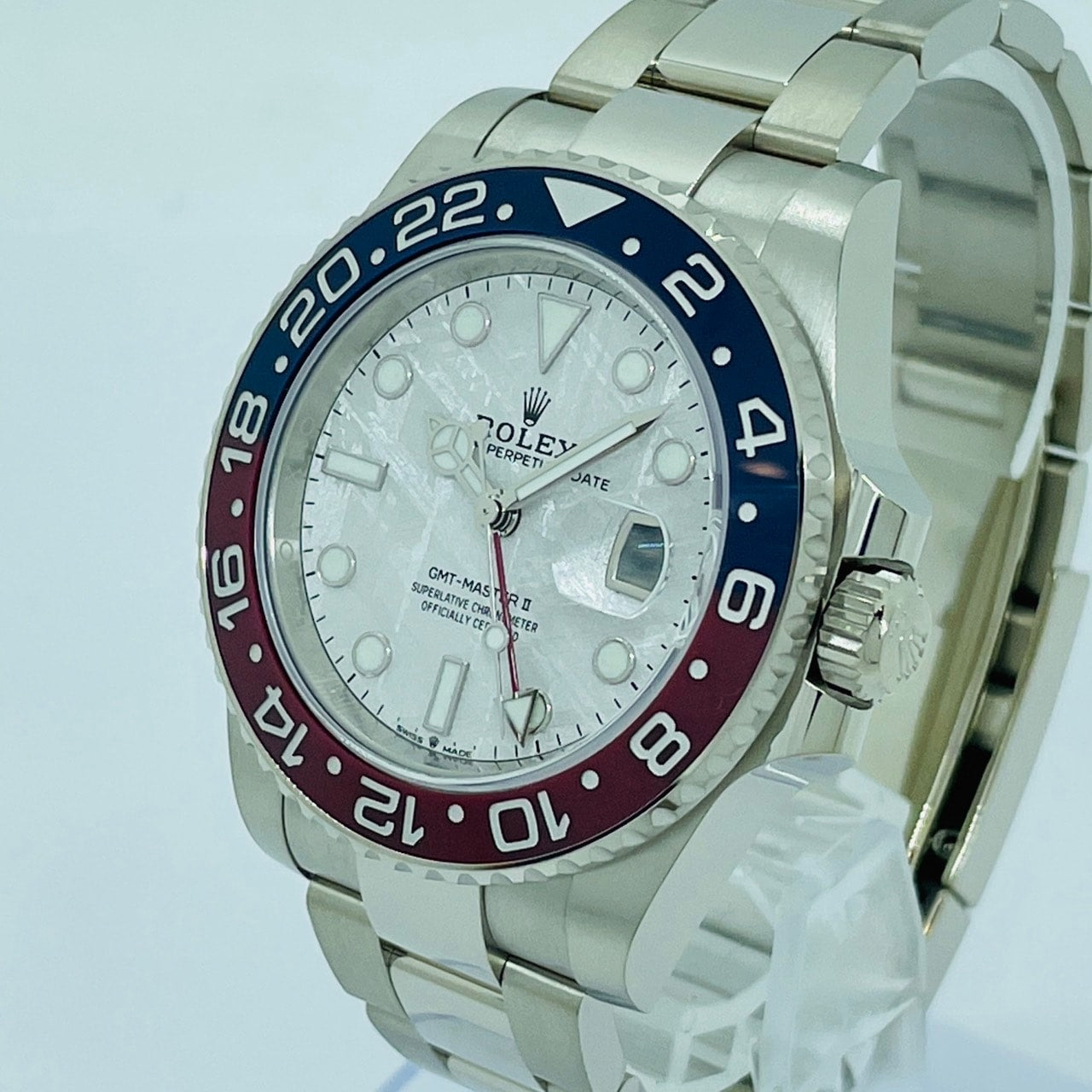 롤렉스 GMT 마스터 II 126719Blro 굴 팔찌 유성 화이트 골드