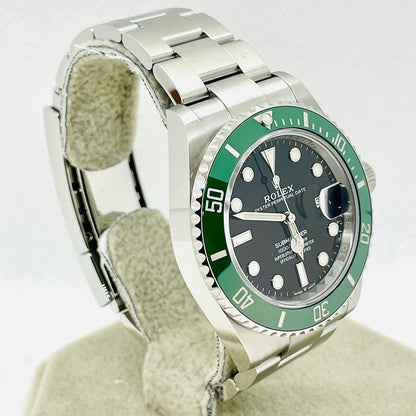 Pre-Owned Rolex Submariner Date 126610LV Oyster Bracelet Black Green