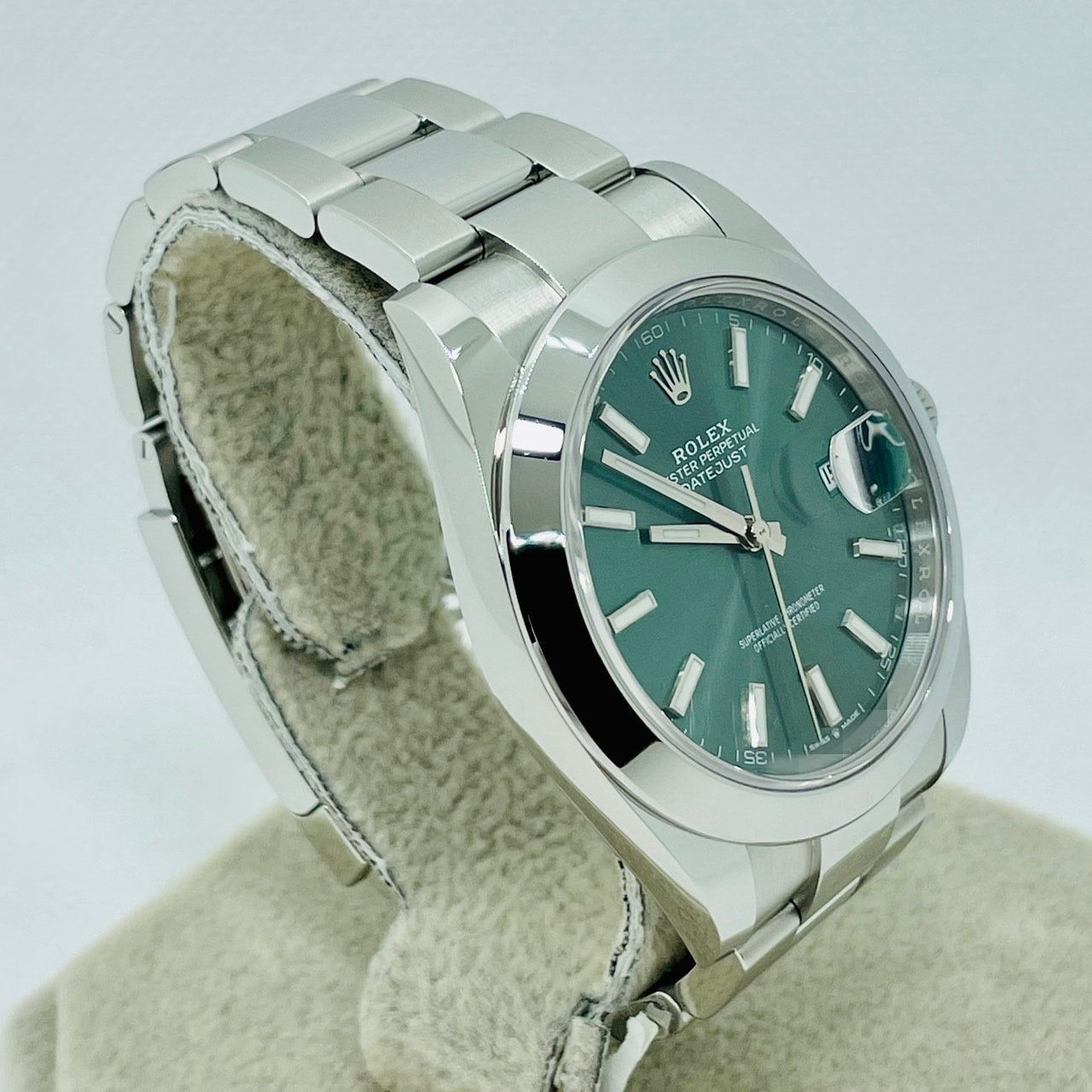 Pre-Owned Rolex Datejust 126300 Mint Green February 2023
