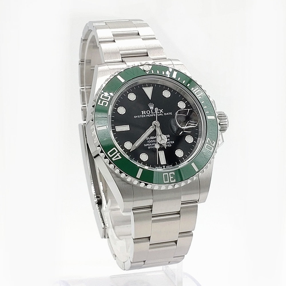 Pre-Owned Rolex Submariner Date 126610LV Oyster Bracelet Black Green
