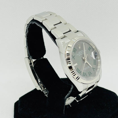 사전 소유의 롤렉스 데이트 주목 126234 슬레이트 로마 굴 팔찌 36mm