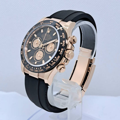 劳力士 Daytona 116515LN 黑色橡胶皮带 黑色 &amp; 粉色
