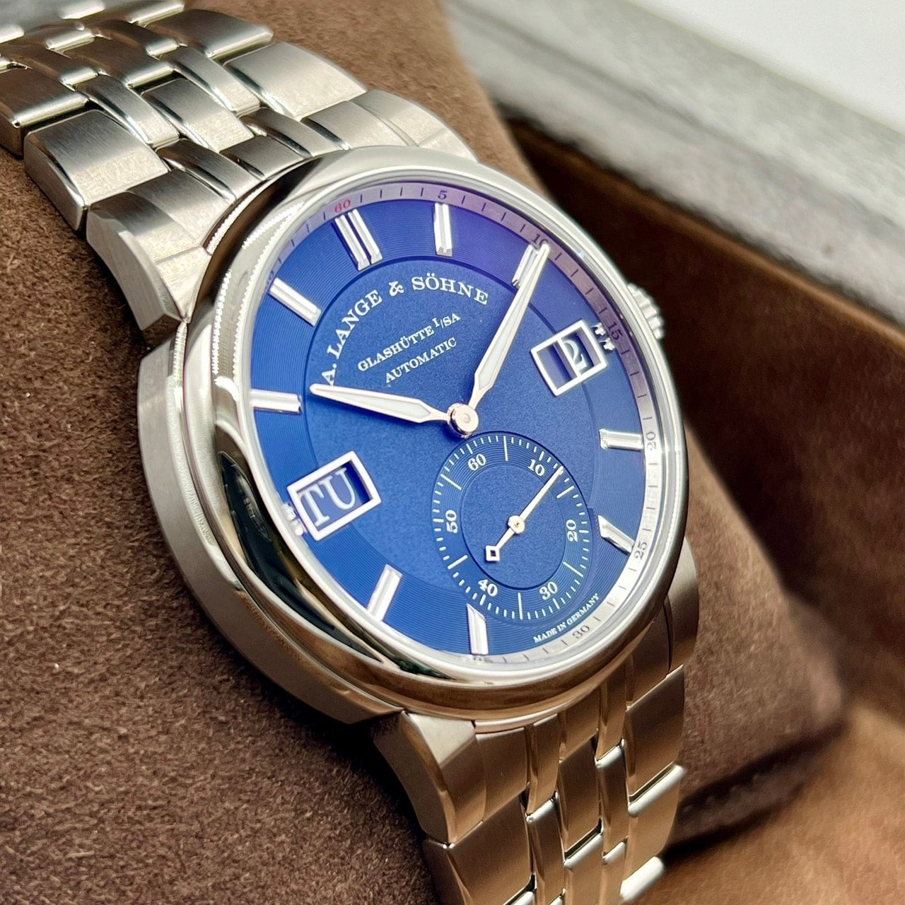 プレオウンド ランゲ&ゾーネ オデュッセウス 363.179 ダークブルー ステンレススチール 40.5mm