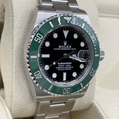 Pre-Owned Rolex Submariner Date 126610LV Oyster Bracelet Black Green 41mm