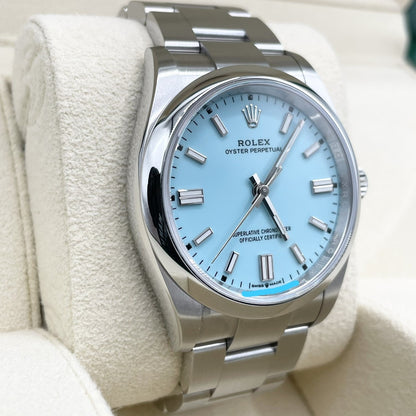 사전 소유 롤렉스 굴 영구 126000 굴 팔찌 청록색 청록색 36mm