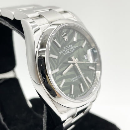 プレオウンド ロレックス デイトジャスト 126200 オリーブグリーン パームモチーフ 36mm