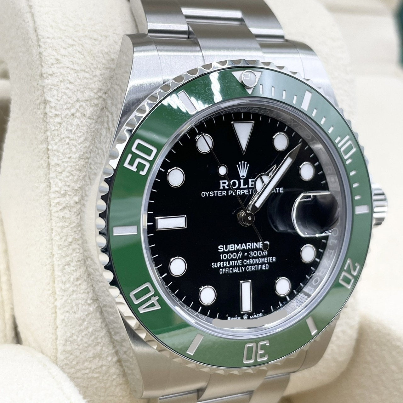 Pre-Owned Rolex Submariner Date 126610LV Oyster Bracelet Black Green 41mm