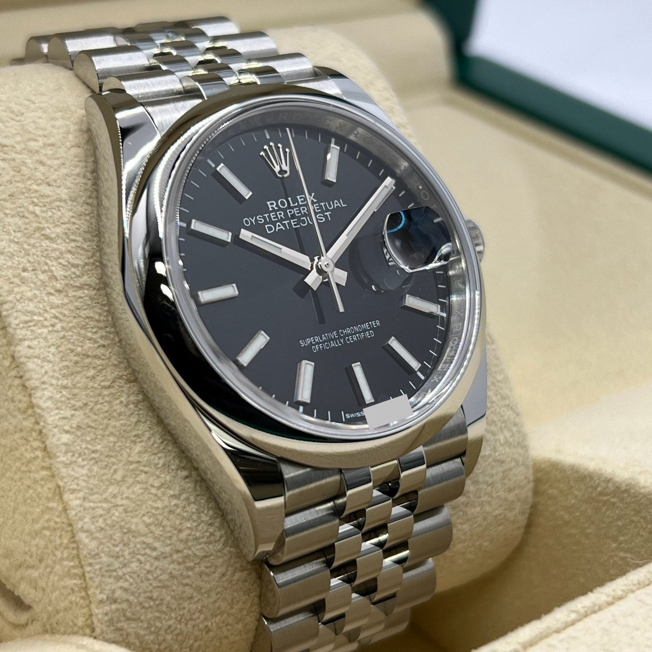 プレオウンド ロレックス デイトジャスト 126200  ジュビリーブレスレット　ブラック　36mm