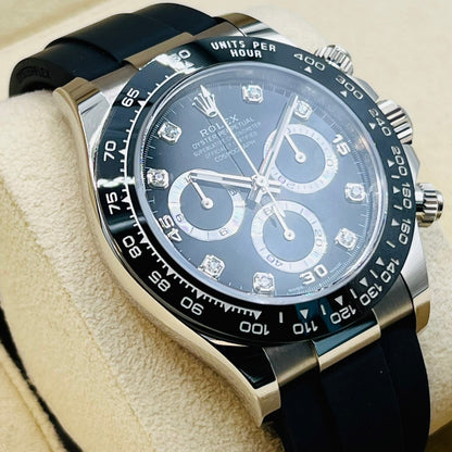 劳力士 Daytona 8P 镶钻 116519LNG 黑色 40mm 白金橡胶