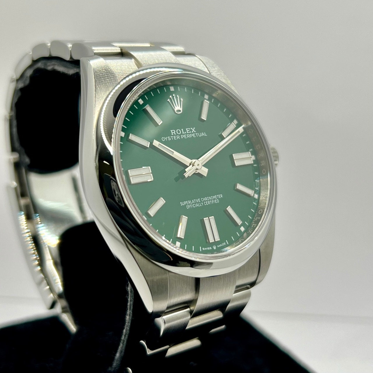 劳力士 Oyster Perpetual 41 124300 蚝式手链 绿色