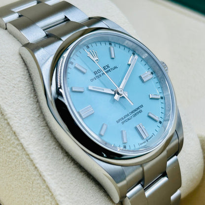 사전 소유 [지원 가격! 나는 항상 그것을 원했다! Rolex Oyster Perpetual 126000 굴 팔찌 청록색 청록색 36mm
