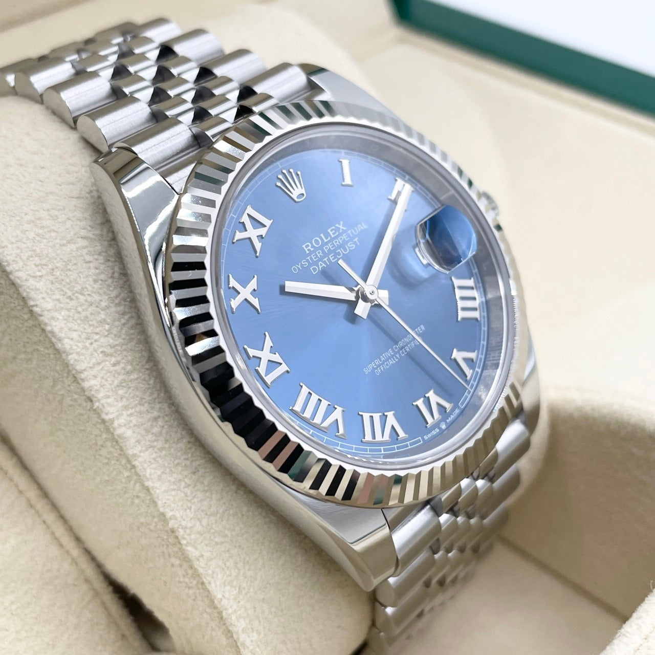 プレオウンド ロレックス デイトジャスト 126334 アズーロブルー ステンレススチール＋ホワイトゴールド ジュビリーブレスレット 41ｍｍ