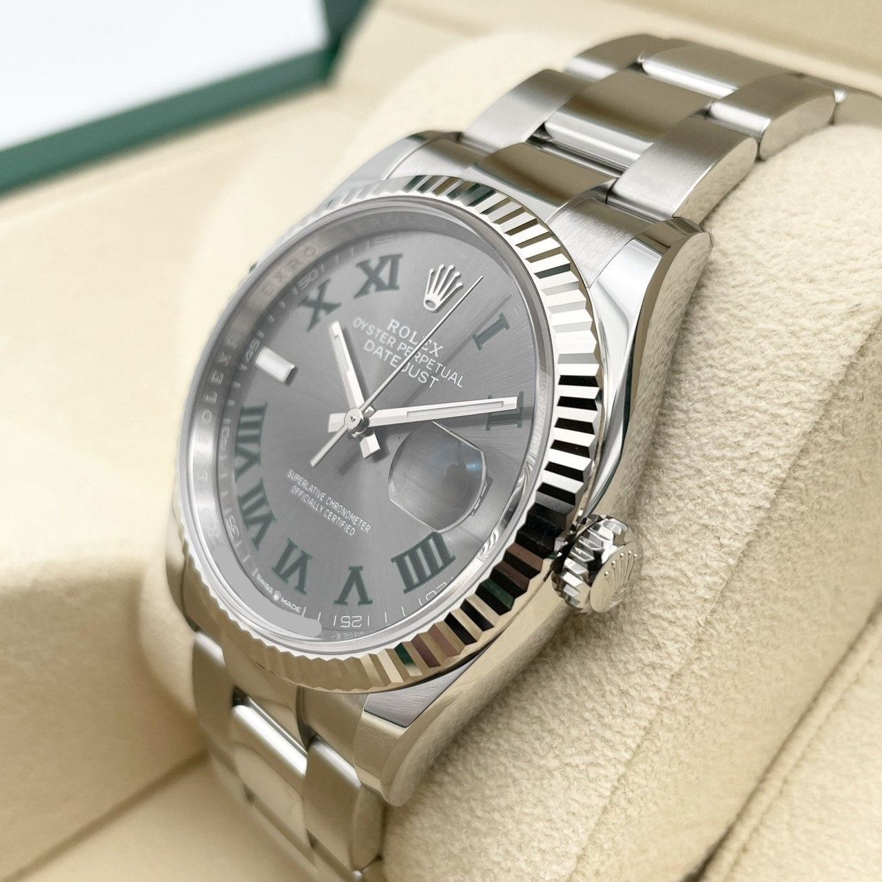 プレオウンド ロレックス デイトジャスト 126234 スレートローマン オイスターブレス 36mm