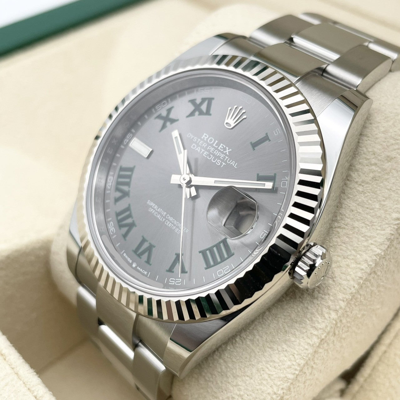 プレオウンド ロレックス デイトジャスト 126334 スレートローマン オイスターブレスレット 41mm