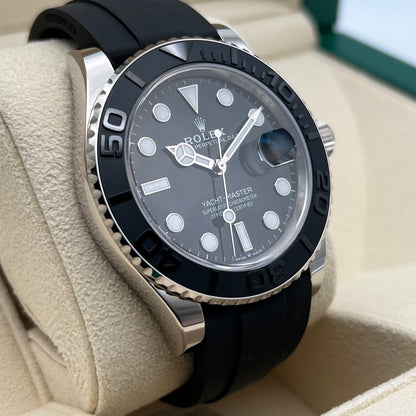 Rolex Yachtmaster 226659 Black Rubber Belt Black White Gold 42mm