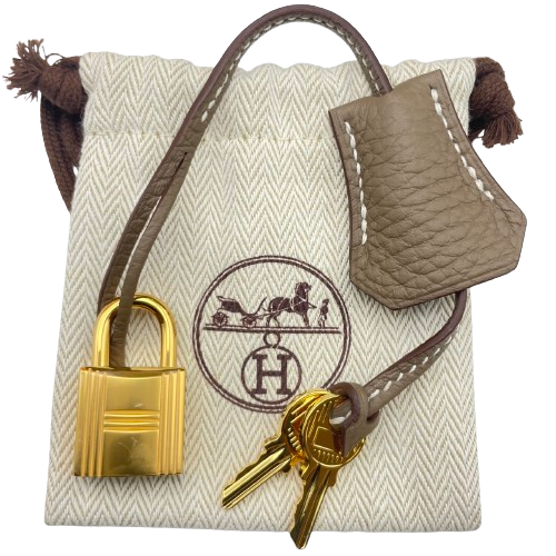 Pre-Owned [Cash Price] Hermes Kelly 28 Etoup Torillon Clemence Gold Hardware W Engraved