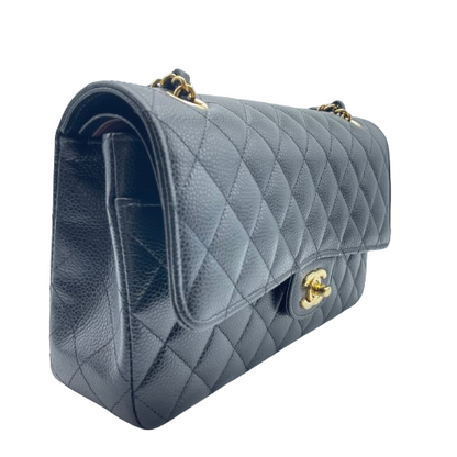 Chanel Matelasse 25 黑色鱼子酱肤色金色五金配件