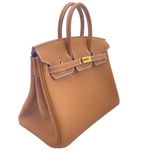 Hermes Birkin 25 Gold Togo Gold Hardware W Engraved