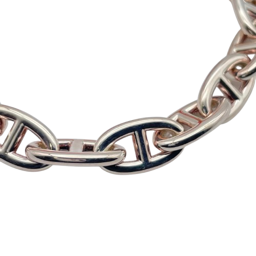 Pre-Owned Hermes Chaine Dunkle Bracelet GM Silver 925 14-panel