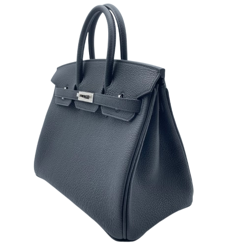 Hermes Birkin 25 Noir Togo Silver Metal Fittings w 새로워