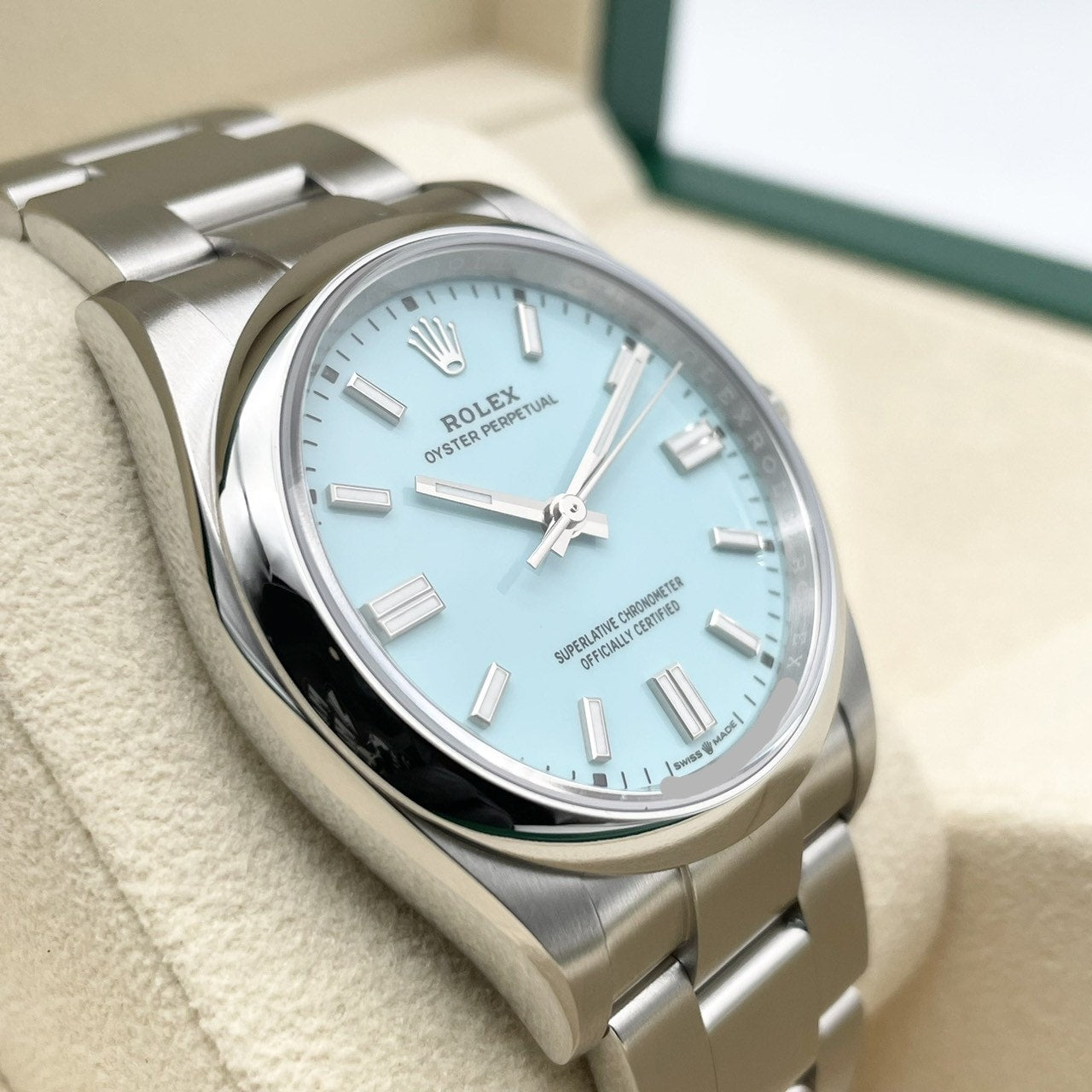 롤렉스 굴 영구 126000 굴 팔찌 청록색 청록색 36mm