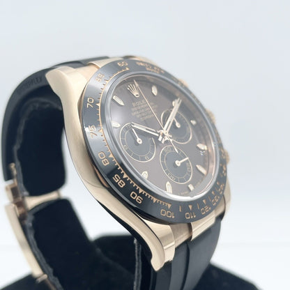 사전 소유 롤렉스 데이토나 116515LN 검은 고무 벨트 초콜릿 및 검은 색 40mm