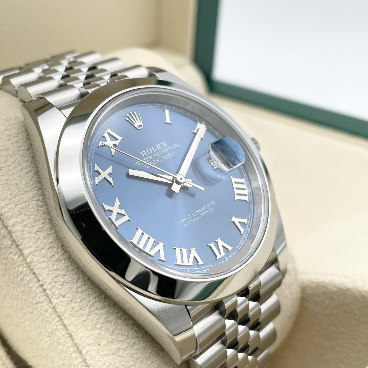 [年終銷售！] 】勞力士datejust 126300 Azzurro Blue Roman Jubilee手鍊41mm