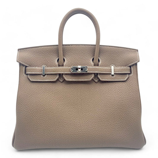 Hermes Birkin 25 Etoup Togo Silver Metal Fittings B 조각