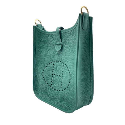 愛馬仕（Hermes）Mini Evelyn（Evelyn）TPM深綠色Torillon Clemence Silver Fittings W刻有