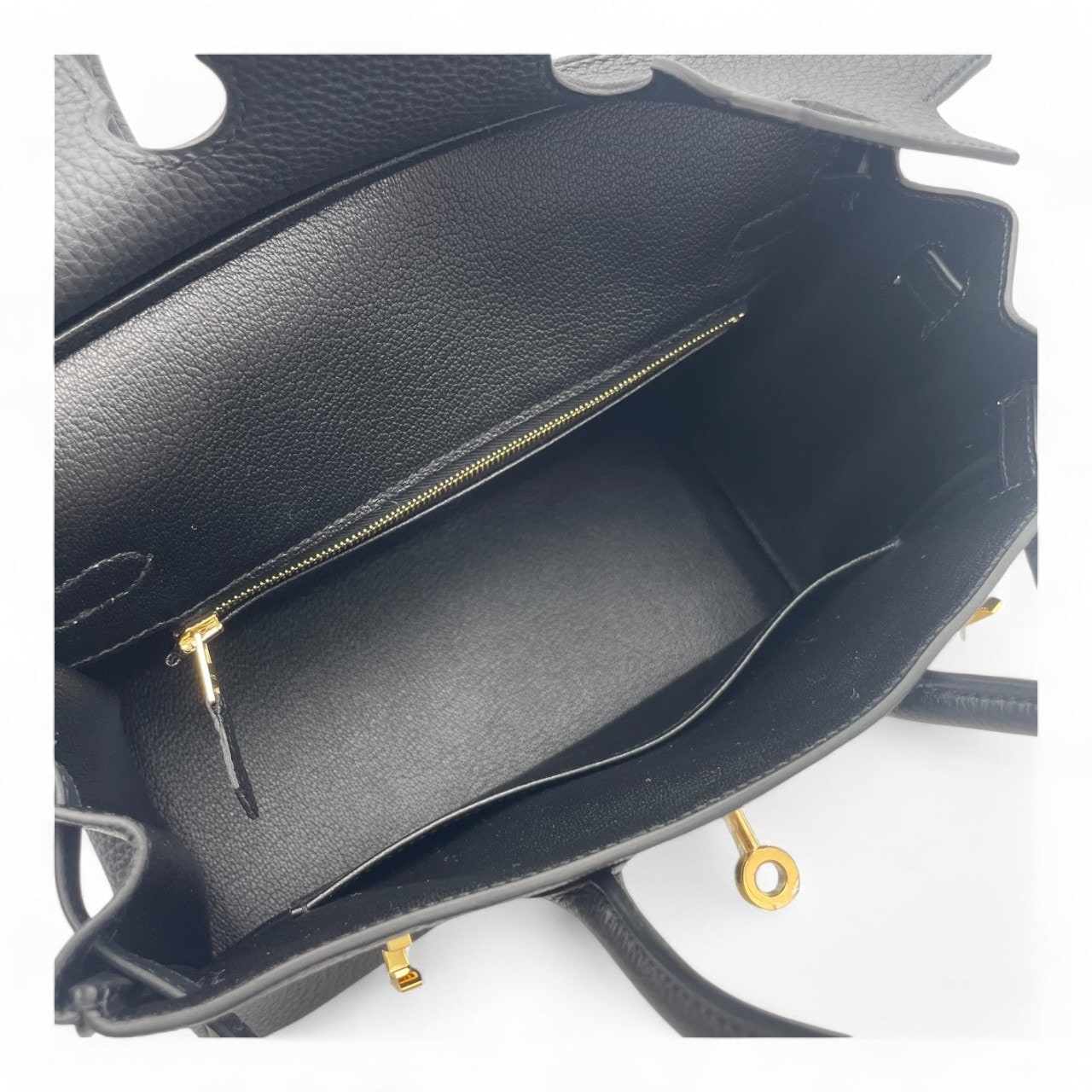 Hermes Birkin 25 Noir Togo Gold 하드웨어 W는 새겨 져 있습니다