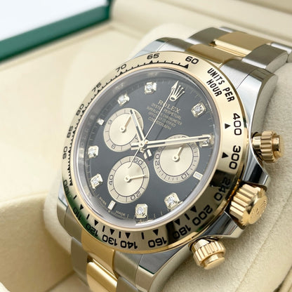劳力士代托纳126503g明亮的黑色和金色8p钻石40mm