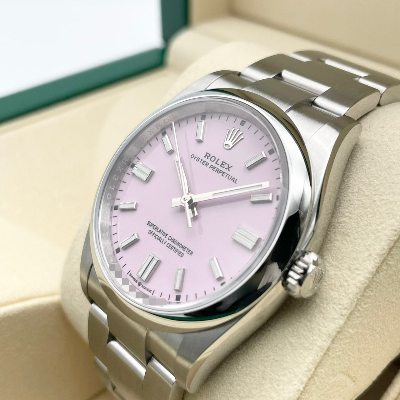 劳力士牡蛎永久126000粉红色不锈钢36mm