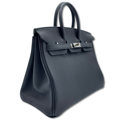 Hermes Birkin 25 Noir Togo Silver Metal Fittings w 새로워