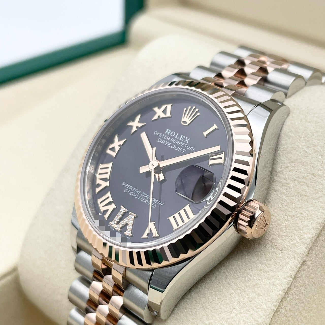 劳力士datejust 278271 Aubergine Everrose Gold Roman VI钻石禧年31mm
