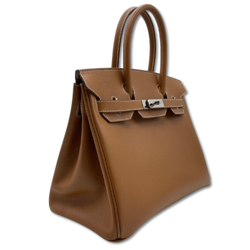 Hermes Birkin 30 골드 엡슨 실버 메탈 피팅 D 조각