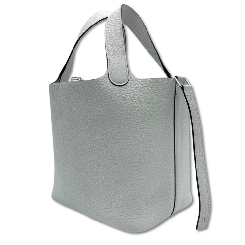 Hermes Picotin Lock PM New White Torillon Clemence Silver Fittings w 새로