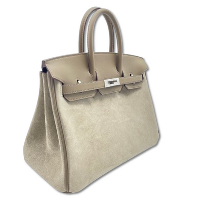 Hermes Birkin 25 Etoop Swift/Grizzly Silver Fittings w 새겨 져 있습니다