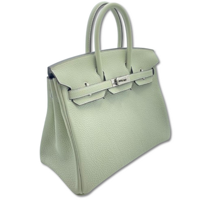 Hermes Birkin 25 Grineve Togo Silver Metal Fittings B 새겨 져