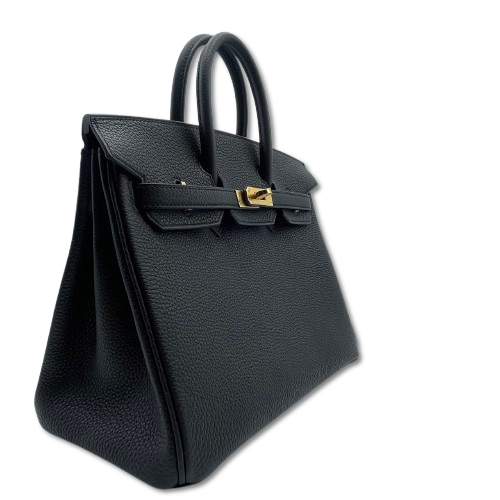 Hermes Birkin 25 Noir Togo Gold 하드웨어 W는 새겨 져 있습니다