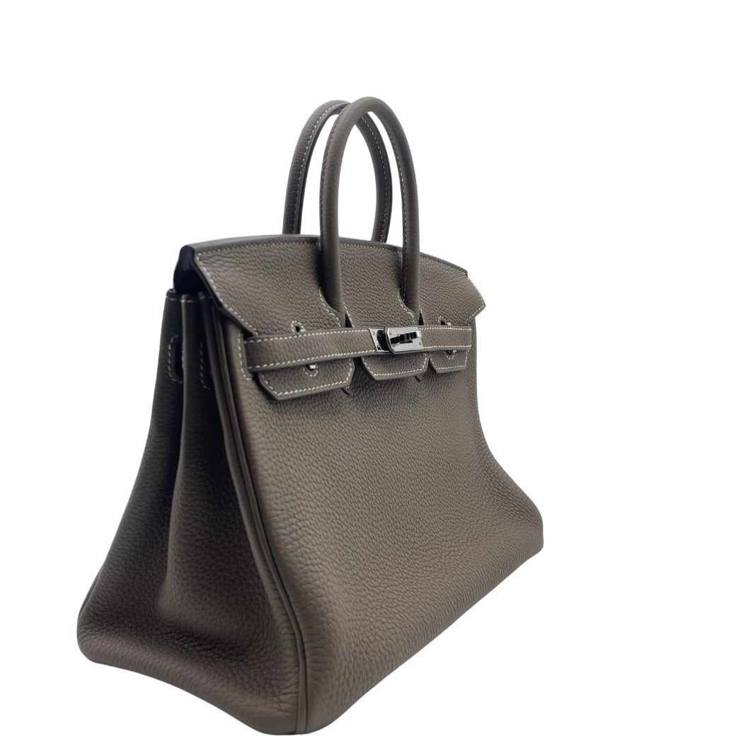 Hermes Birkin 25 Etoup Togo Silver Metal Fittings D 조각