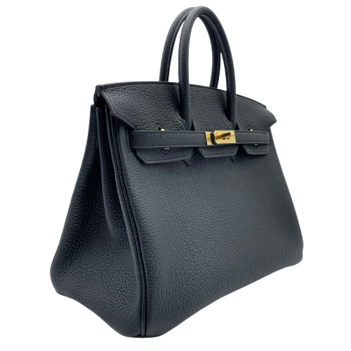 Hermes Birkin 25 Noir Togo Gold 하드웨어 W는 새겨 져 있습니다