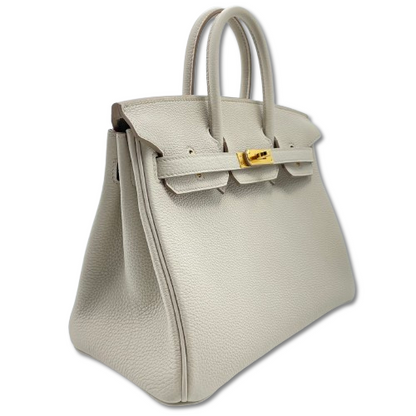 Hermes Birkin 25 Beton Togo Gold 하드웨어 W는 새겨 져 있습니다