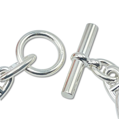 Pre-Owned Hermes Chaine Dunkle Bracelet GM Silver 925 12-panel
