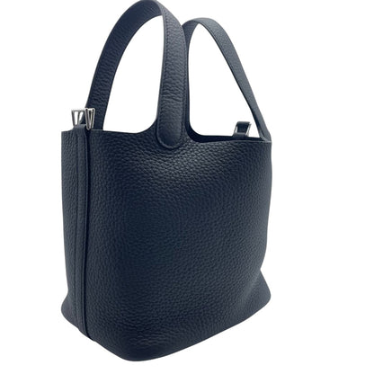 Pre-Owned Hermes Picotin Rock PM Noir Torillon Clemence Silver Fitting K Engraved