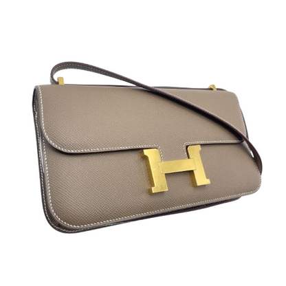 Pre-owned Hermes Constance Elan 25 Etoup Epson Gold hardware W engraved