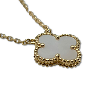 プレオウンドヴァンクリーフ＆アーペル ヴィンテージアルハンブラ ネックレス VCARA45900 マザーオブパール イエローゴールド