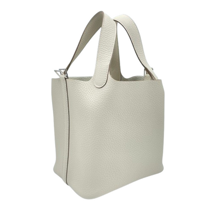 Pre-owned Hermes Picotan Lock PM Clet Taurillon Clemence Silver hardware K stamp