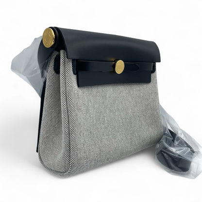 중고 에르메스 에일 백 지퍼 미니 20 느와르 투알 애쉬 골드 하드웨어 K 스탬프 중고