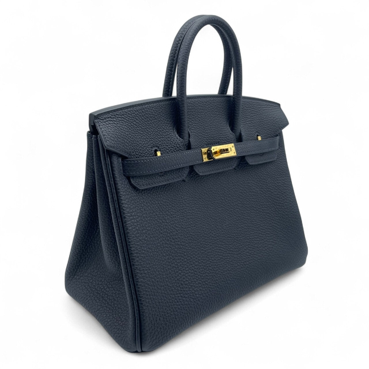 Pre-owned Hermes Birkin 25 Cavern Togo Gold hardware U engraved